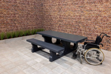 Ensemble pique-nique Standard anthracite laqué, accessible aux fauteuils roulants