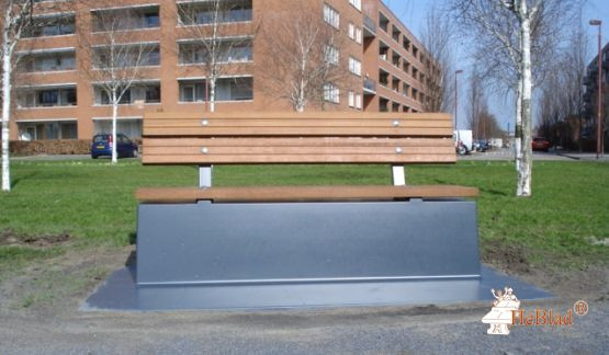 Banc DeLuxe en antracite laqué, avec plaque de fond et dossier