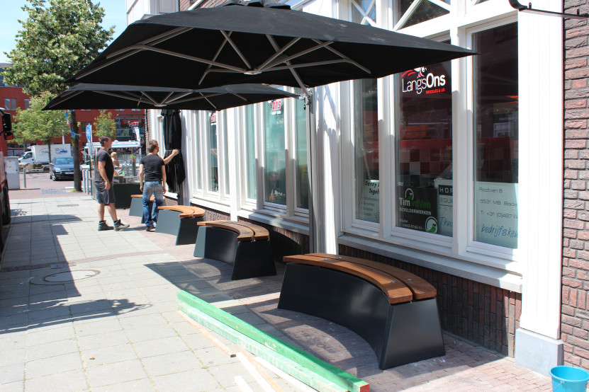 Banc DeLuxe ovale en anthracite laqué 