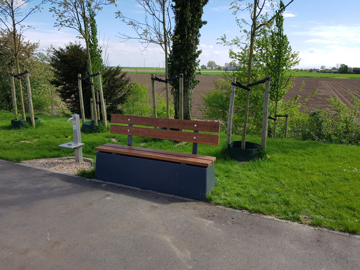 Banc DeLuxe en anthracite laqué avec dossier 