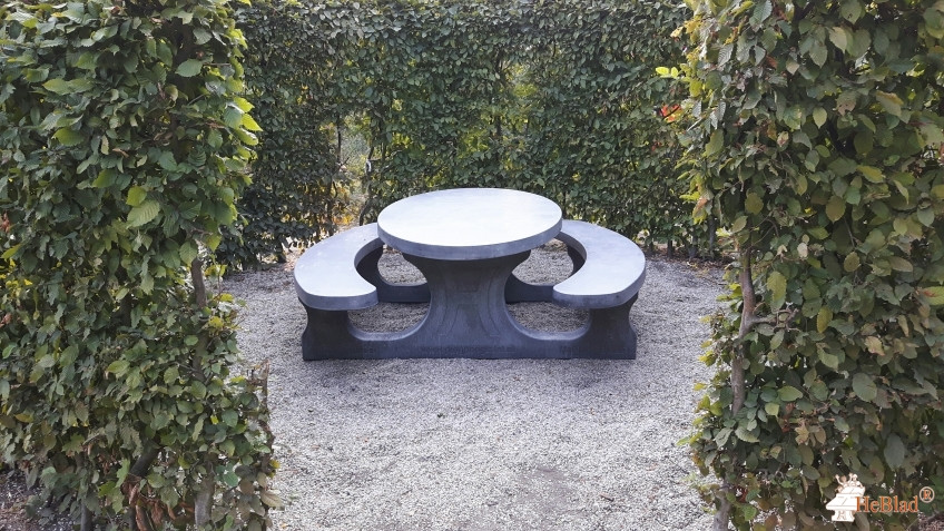 Ensemble pique-nique Standard béton anthracite ovale 