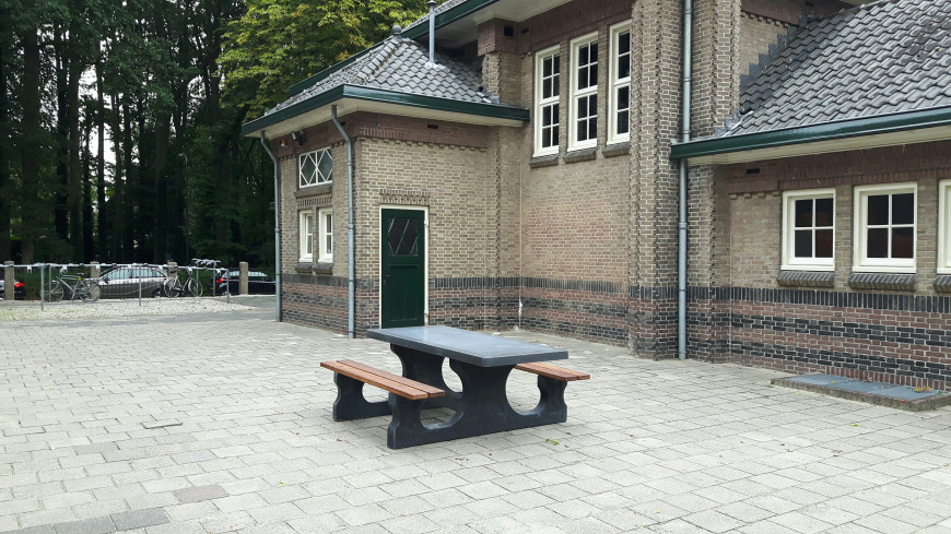 Ensemble pique-nique DeLuxe béton anthracite, accessible aux fauteuils roulants
