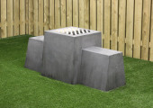 Banc jeu de dames béton anthracite