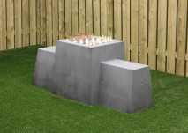 Banc d'échecs béton anthracite