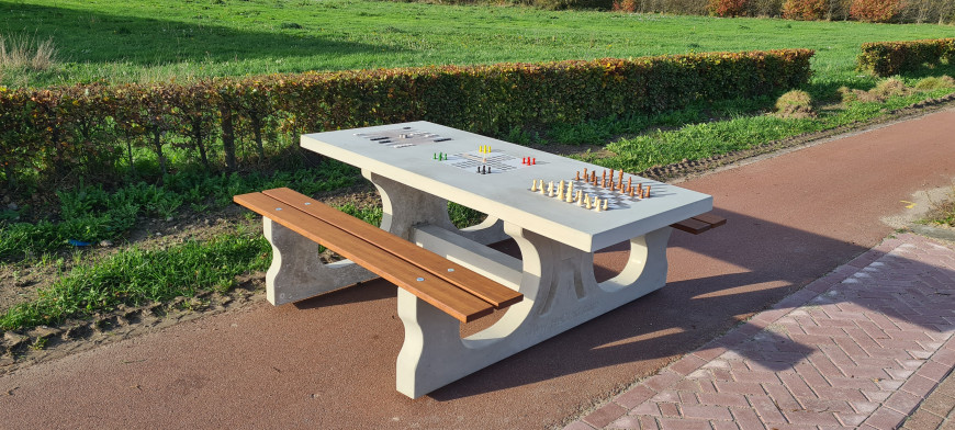 Table Multi-jeux (1-3-4) DeLuxe Beton Naturel