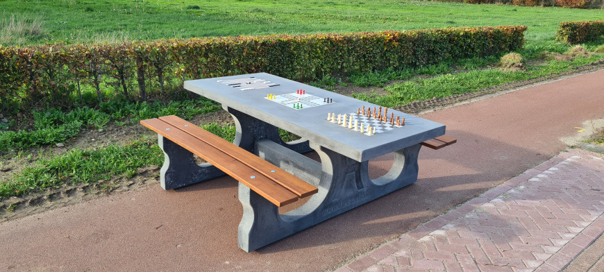 Table Multi-jeux (1-3-4) DeLuxe béton anthracite