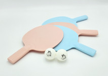 Raquettes synthétiques, lot de 4 en rose et bleu