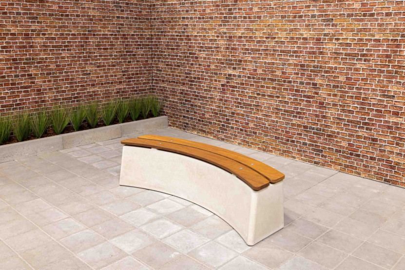 Banc DeLuxe oval en béton