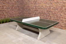 Table ping-pong en verte, angles arrondis, plein air