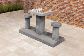 Antraciet betonnen schaaktafel voor 2 personen