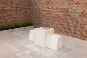 Banc d'échecs béton naturel
