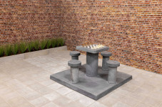 Table d’échecs en béton anthracite, 4 personnes