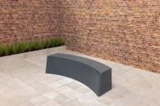 Banc Standard ovale en béton anthracite laqué