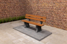 Banc de parc en béton anthracite avec plaque de fond