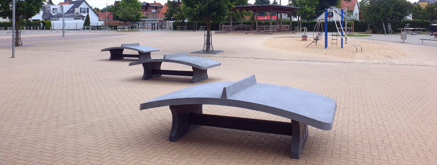 Table de Footvolley en béton anthracite