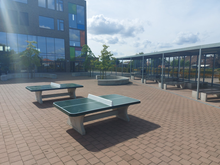 Table de ping-pong verte, angles arrondis