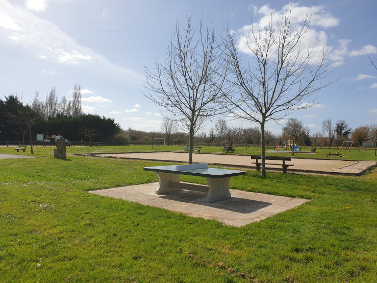 Table de ping-pong verte, angles arrondies
