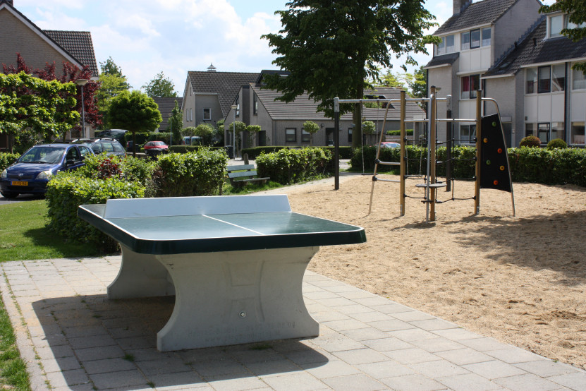 Table de ping-pong verte, angles arrondis