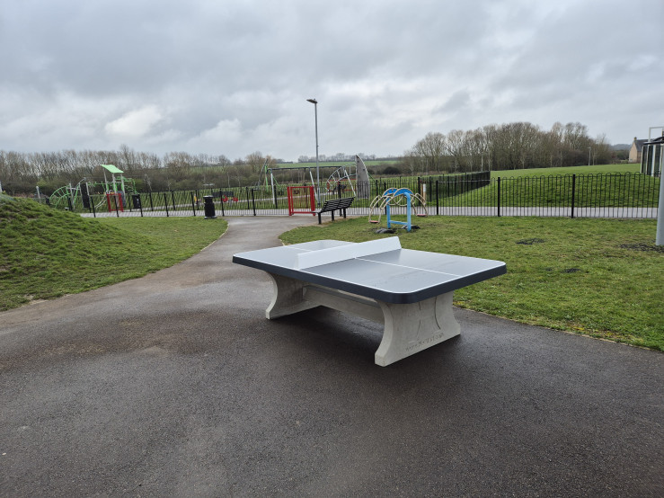 Table de ping-pong anthracite, angles arrondies