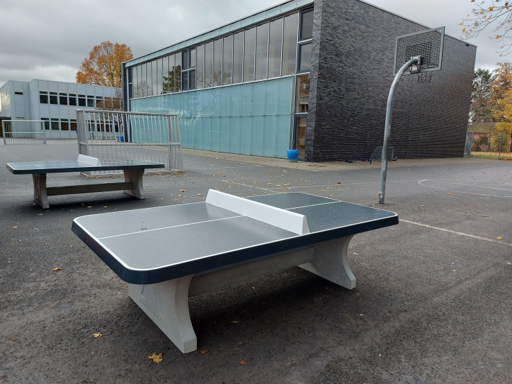 Table de ping-pong anthracite, angles arrondies