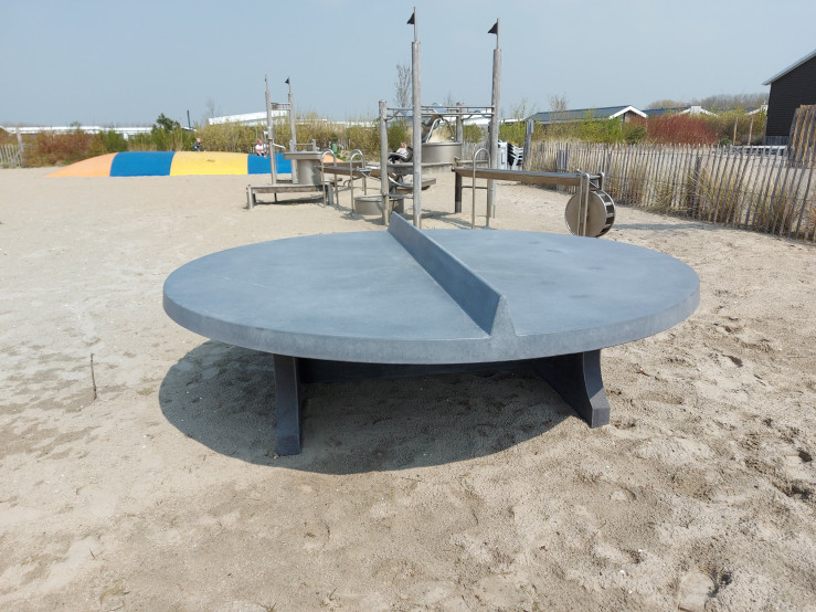 Table de ping-pong béton-anthracite ronde