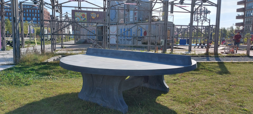 Table de ping-pong béton-anthracite ronde