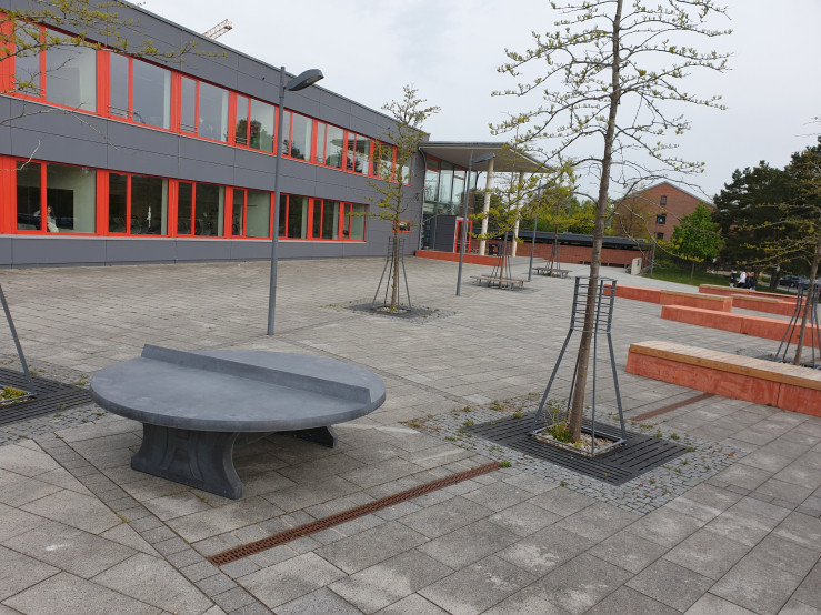 Table de ping-pong béton-anthracite ronde