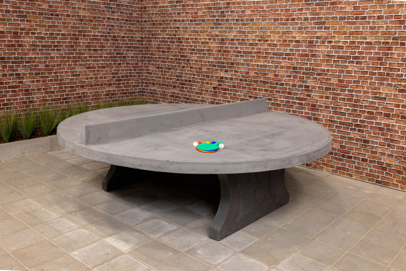 Table de ping-pong béton-anthracite ronde