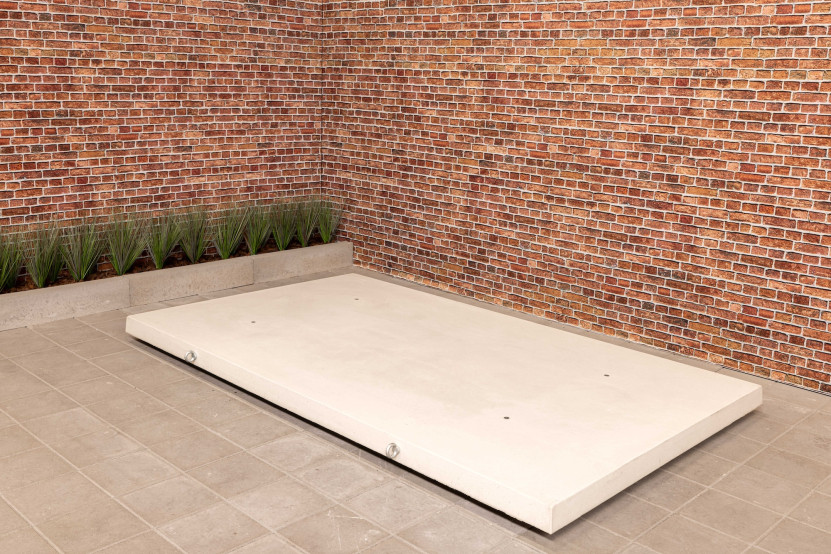 Betonnen onderplaat voor pingpongtafels