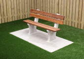 Banc de Parc en béton avec assise et dossier en bambou