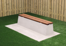 Banc Deluxe en béton avec plaque de fond et sans dossier