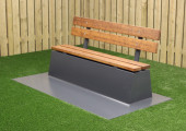 Banc Deluxe en béton avec plaque de fond et dossier, couleur anthracite