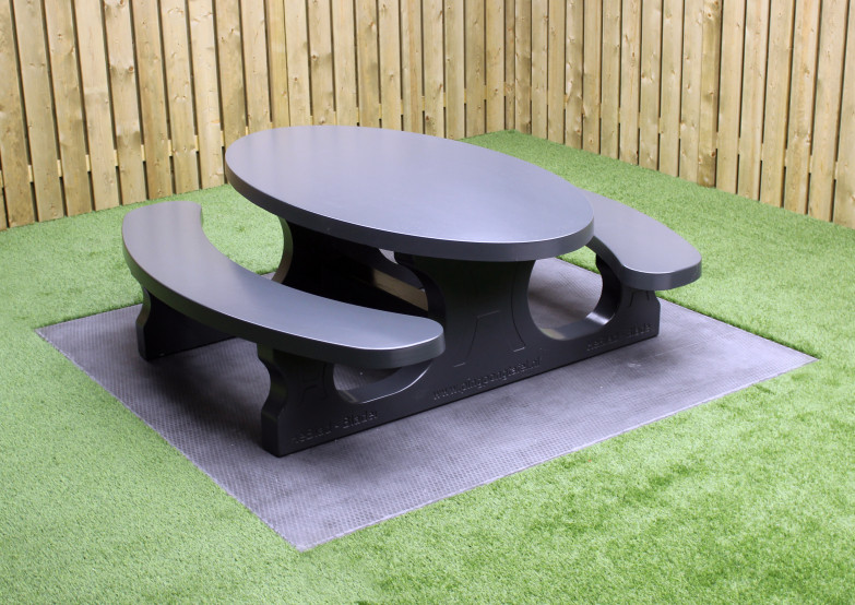 Ensemble pique-nique Standard ovale anthracite laqué