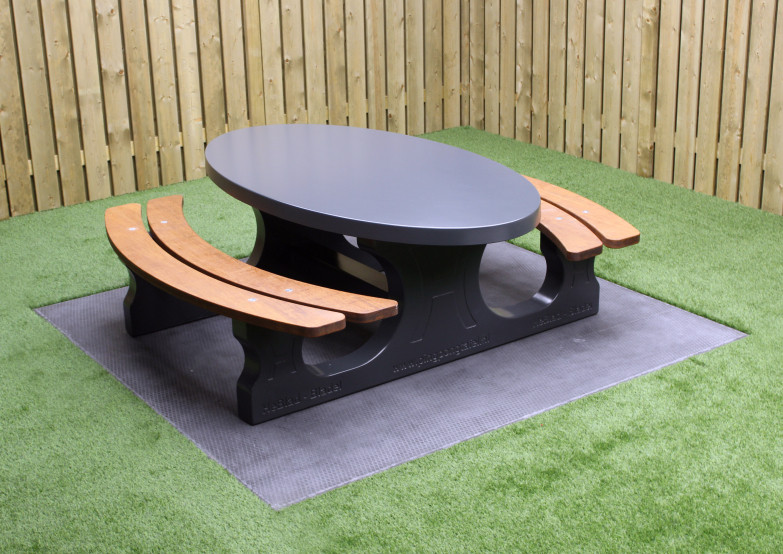Ensemble pique-nique DeLuxe anthracite ovale
