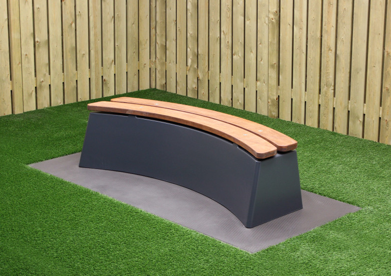 Banc DeLuxe ovale en anthracite laqué 