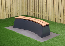 Banc DeLuxe ovale, anthracite laqué, entièrement fabriqué en béton