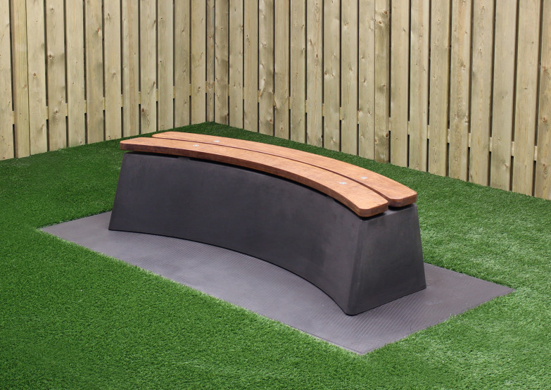 Banc DeLuxe ovale en béton anthracite