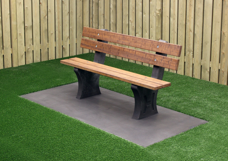 Banc de Parc en béton anthracite avec plaque de fond