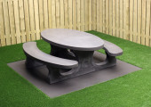 Ensemble pique-nique Standard béton anthracite ovale