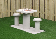 Table d’échecs en béton naturel, pour 2 personnes