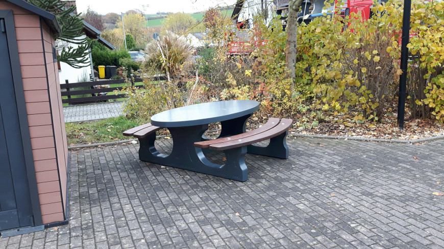 Ensemble pique-nique DeLuxe anthracite ovale